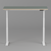 Model 301 Electric Standing Desk | Moss Green Fenix | 55 x 27 in | White Legs