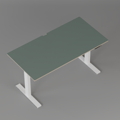 Model 301 Electric Standing Desk | Moss Green Fenix | 55 x 27 in | White Legs