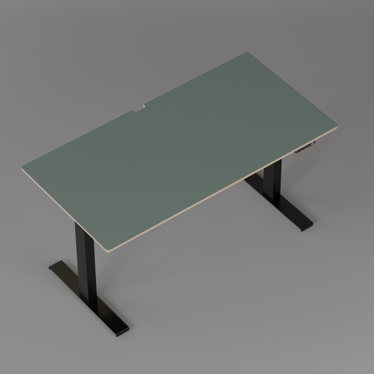 Model 301 Electric Standing Desk | Moss Green Fenix | 55 x 27 in | Black Legs