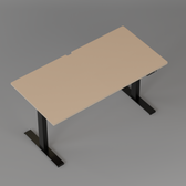 Model 301 Electric Standing Desk | Beige Fenix | 55 x 27 in | Black Legs