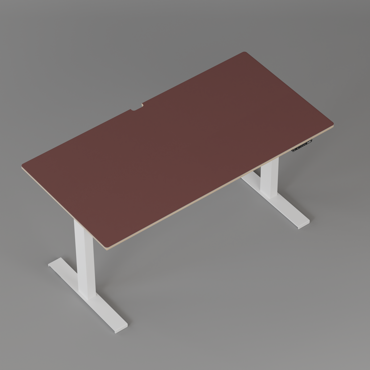 Model 301 Electric Standing Desk | Rosso Fenix | 55 x 27 in | White Legs