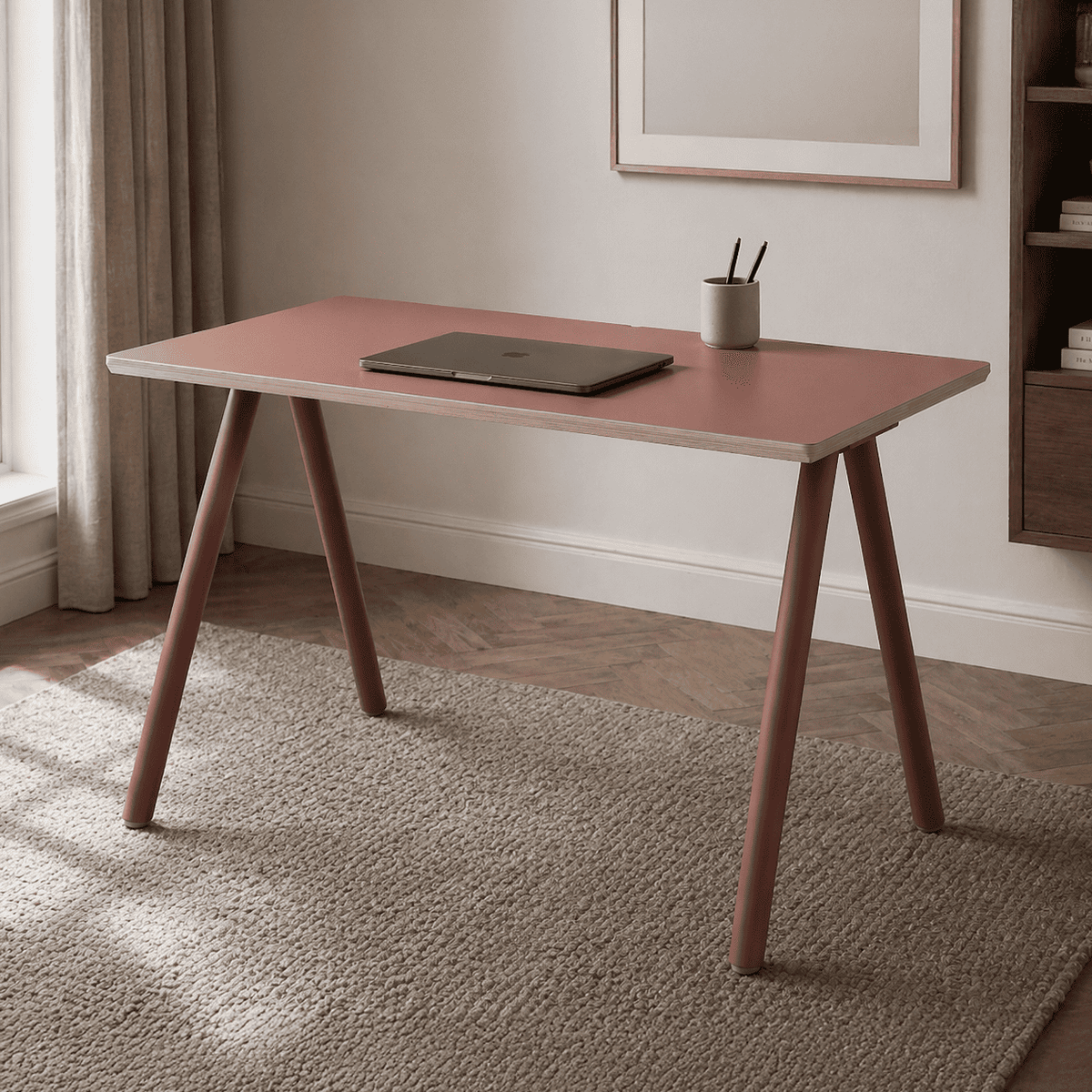 Kestrelwork Model 203 Desk | Rosso (Red) FENIX | Office Desk & Study Table