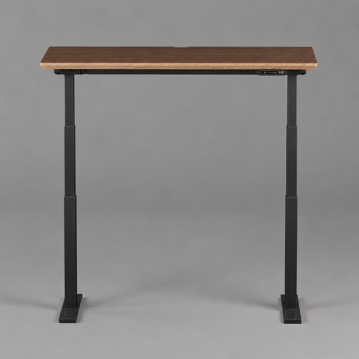 Model 301 Electric Standing Desk | Walnut Veneer | 55 x 27 in | Black Legs