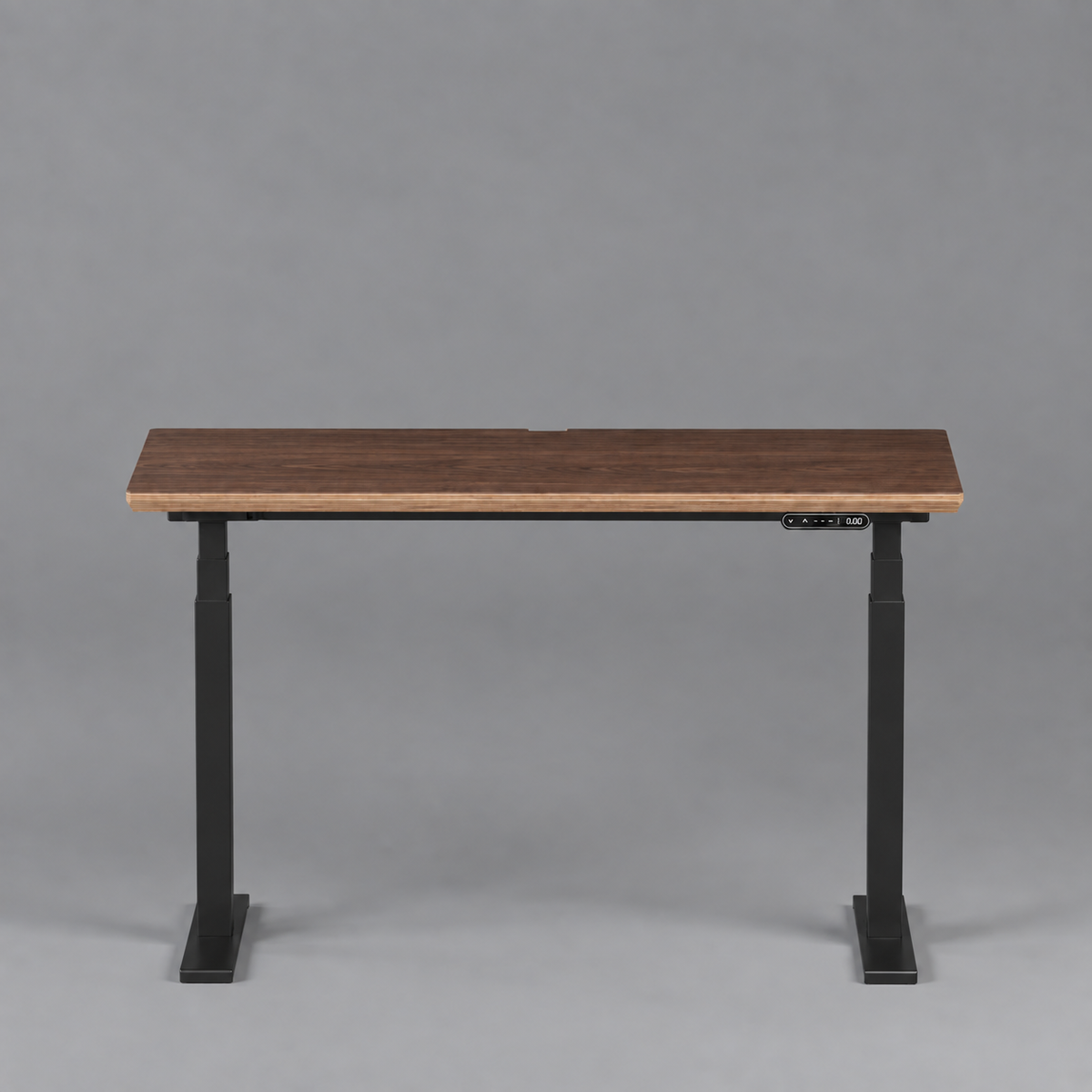 Model 301 Electric Standing Desk | Walnut Veneer | 55 x 27 in | Black Legs