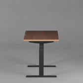 Model 301 Electric Standing Desk | Walnut Veneer | 55 x 27 in | Black Legs