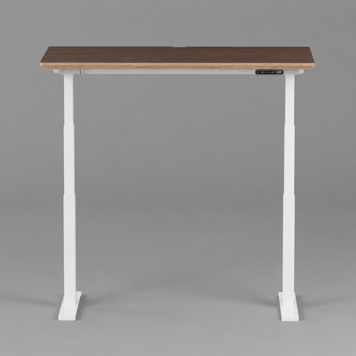 Model 301 Electric Standing Desk | Walnut Veneer | 48 x 24 in | White Legs