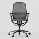 Pelicanwork Black Frame ergonomic office chair with mesh back and adjustable armrests