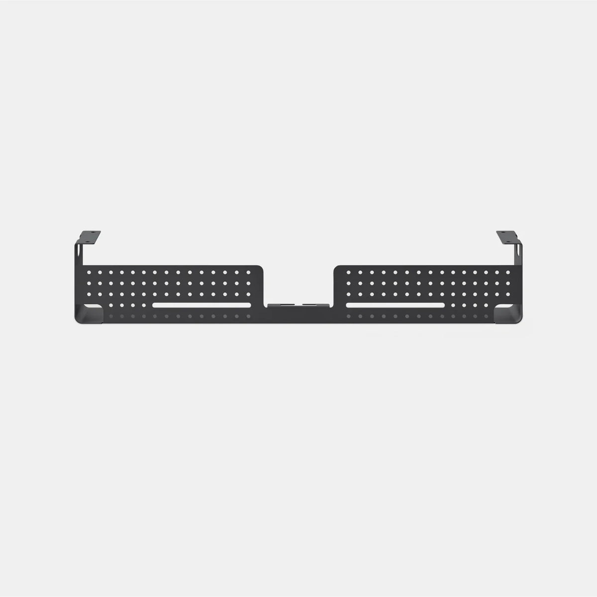 Pelicanwork cable organizer in black, metal under-desk wire management tray