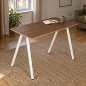 Model 203 Office Desk | Walnut Veneer | White Legs