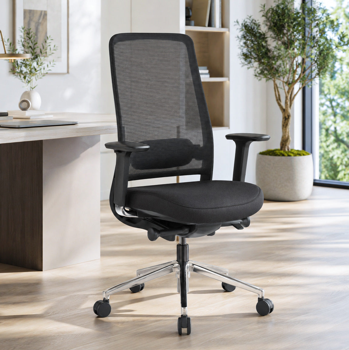 Model 54  Ergonomic Office Chair | Black | Metal Base