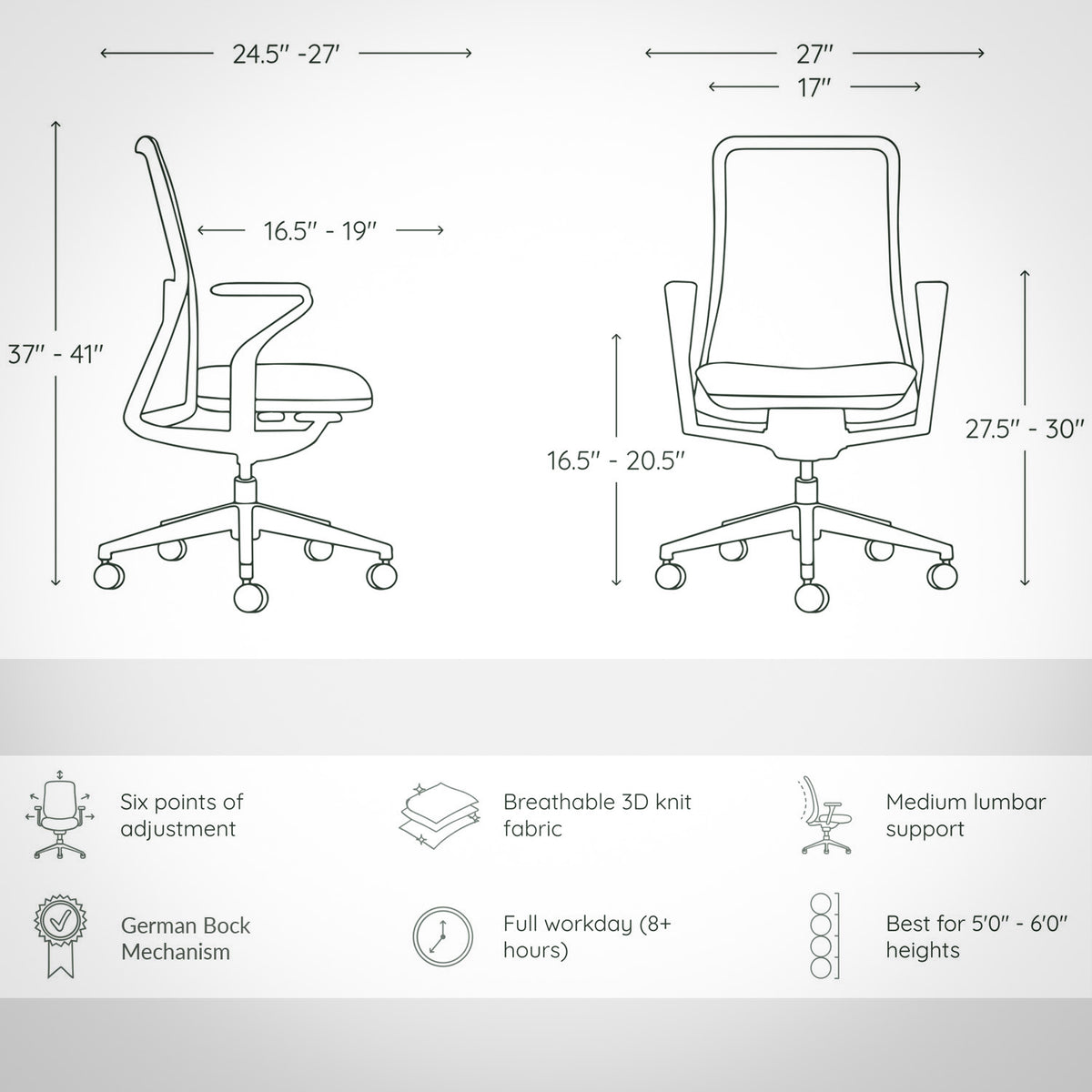 Pelicanwork Model 92 ergonomic office chair dimensions, adjustment features, and lumbar support