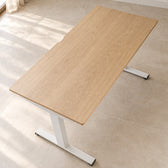 Model 301 Electric Standing Desk | Oak Veneer | 48 x 24 in | White Legs